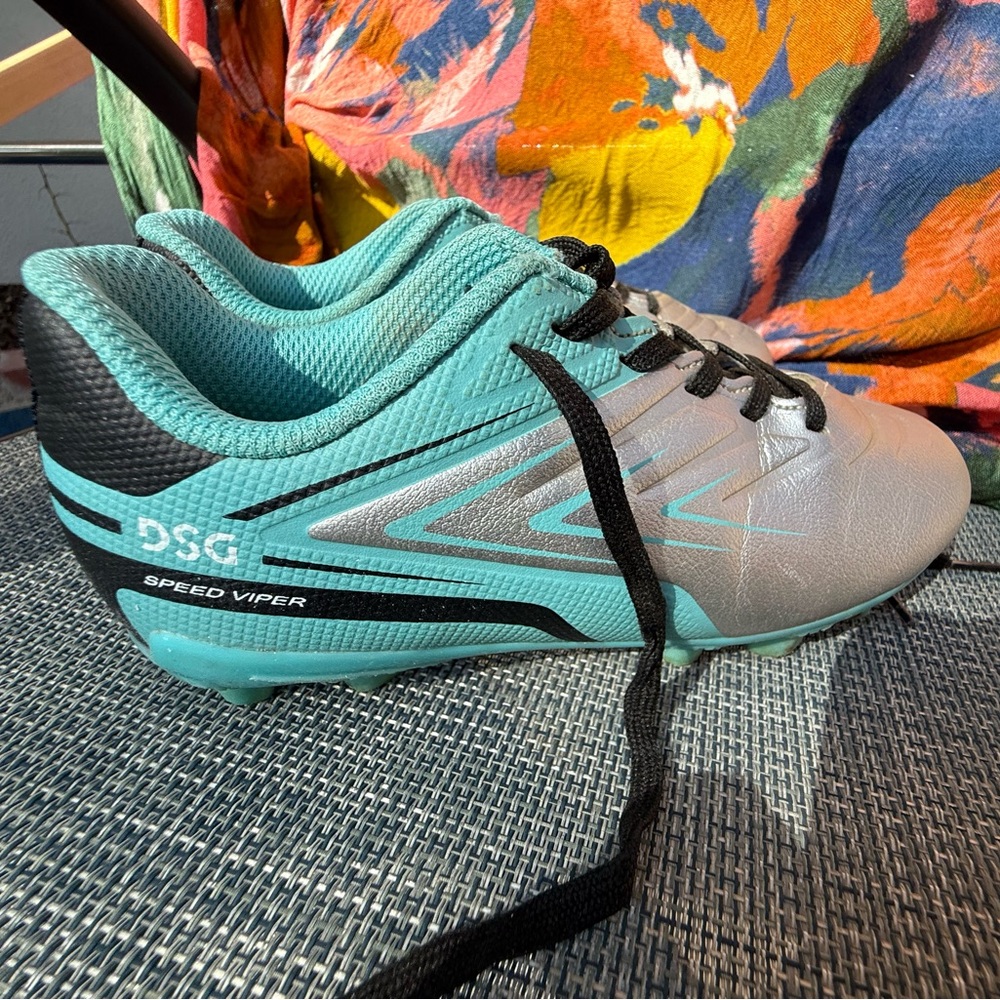 DSG Speed Viper Cleats in Gray and Teal